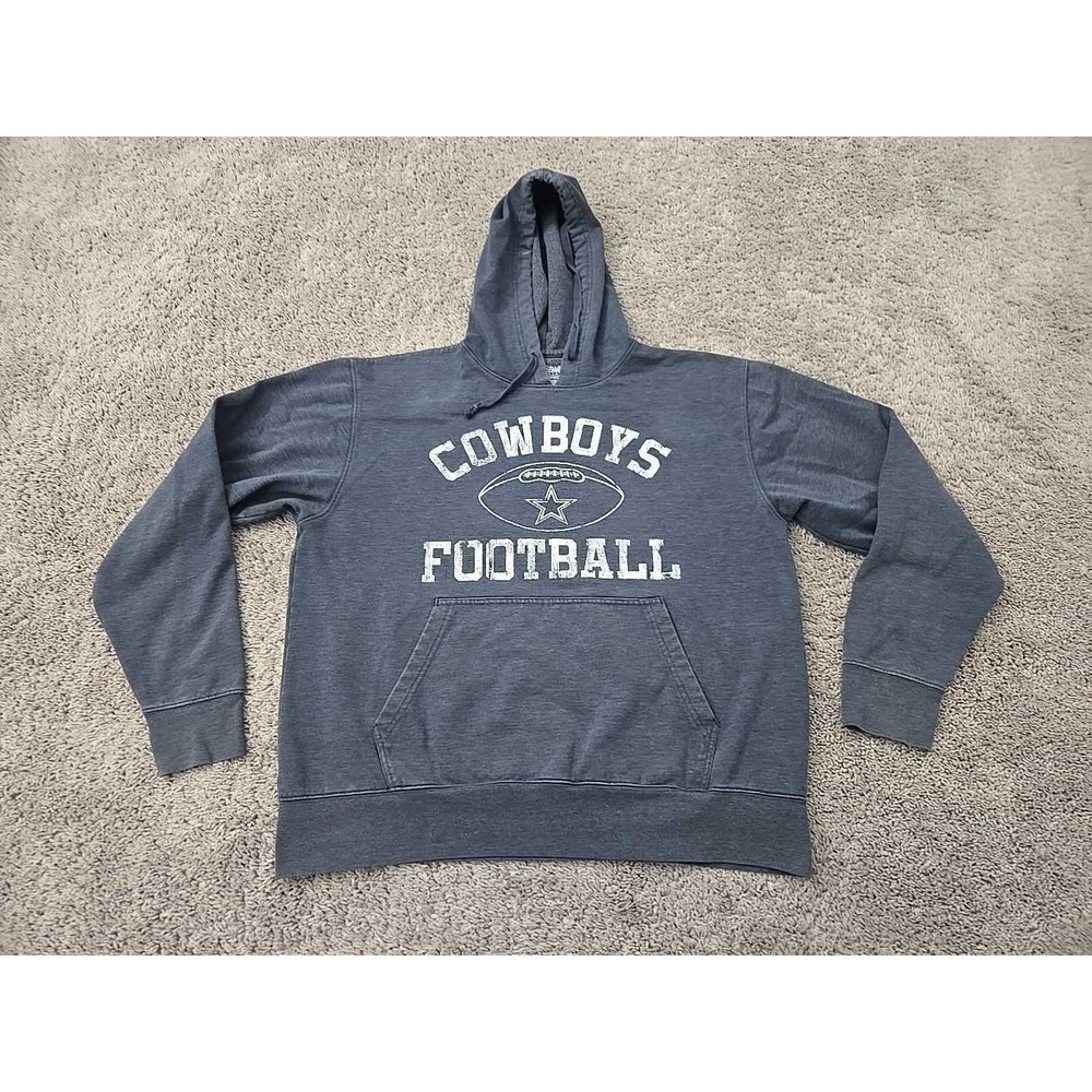 Dallas Cowboys Hoodie Mens L Pullover NFL Football Heathered Navy